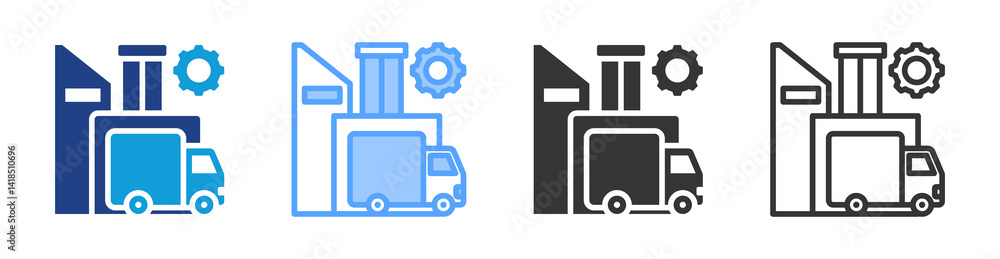 Poster Distributed icon set multiple style collection