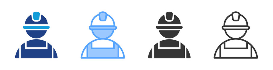 Labor icon set multiple style collection