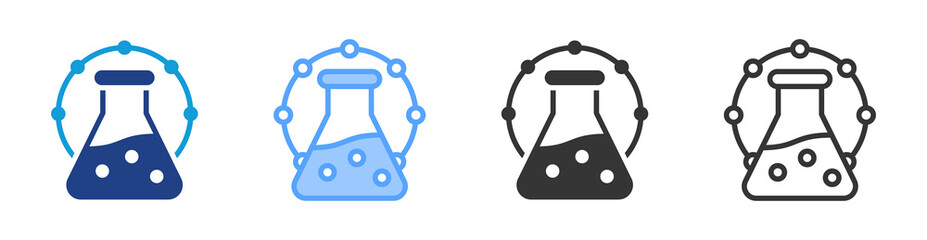 Chemical icon set multiple style collection