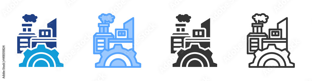Poster Infrastructure icon set multiple style collection