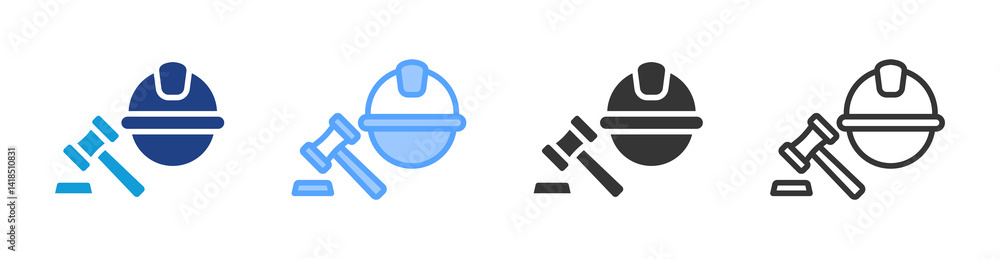 Poster laborlaws icon set multiple style collection