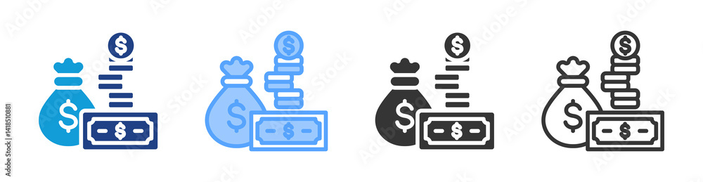 Aufkleber finance icon set multiple style collection