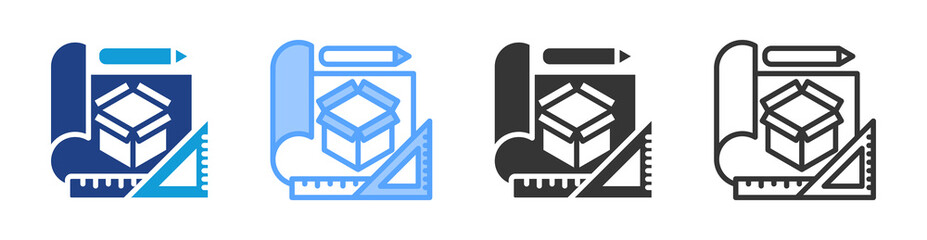 Product Design icon set multiple style collection