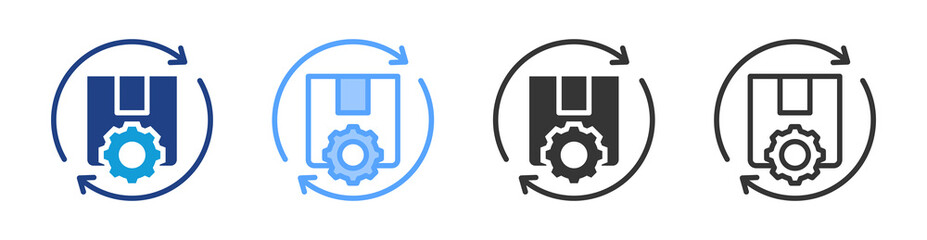Obraz premium Manufacture Process icon set multiple style collection