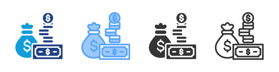 Finance icon set multiple style collection
