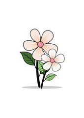 simple flower illustration in soft colors.