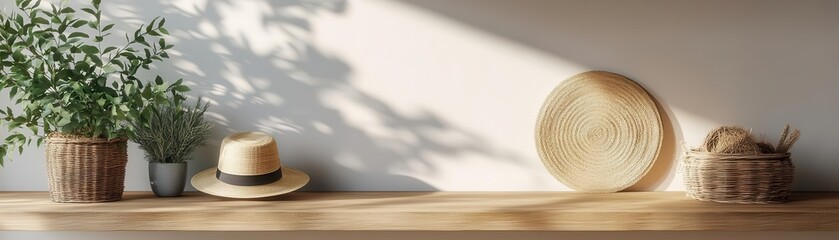 DIY wall decoration using natural materials flat design front view crafty theme 3D render vivid