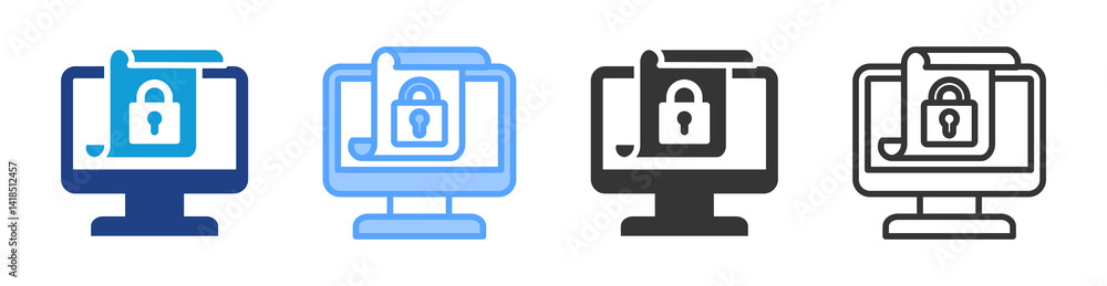 Poster Open Access icon set multiple style collection