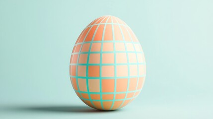 Obraz premium Geometric Orange Sphere: A Minimalist Pastel Design