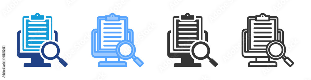 Poster Course Information icon set multiple style collection