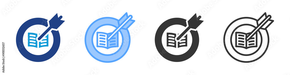 Poster Learning Goals icon set multiple style collection