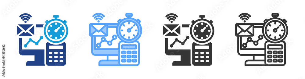 Aufkleber online control icon set multiple style collection