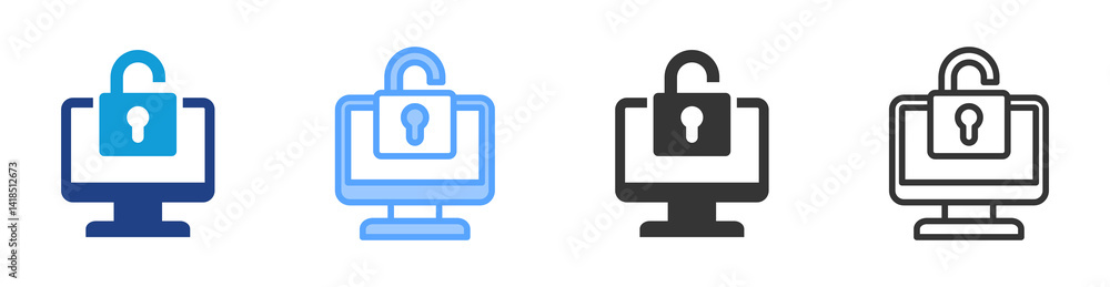 Poster Free Access icon set multiple style collection