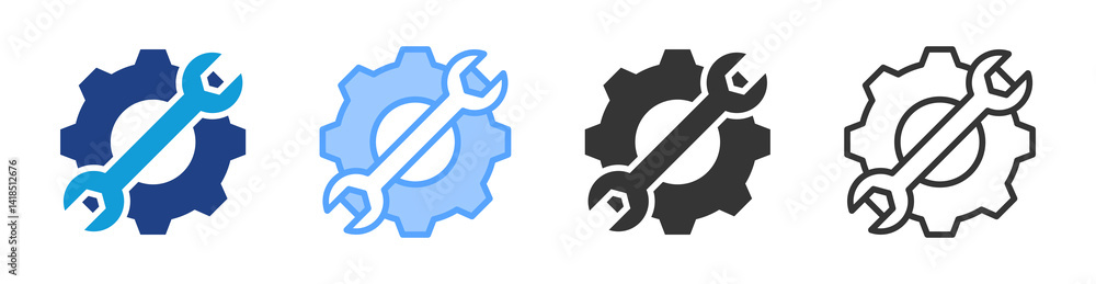 Poster Maintaining icon set multiple style collection