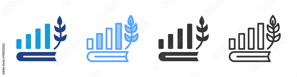 Poster Sustainable Development icon set multiple style collection