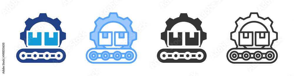 Poster production icon set multiple style collection