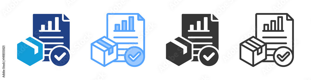 Poster Data Availability icon set multiple style collection