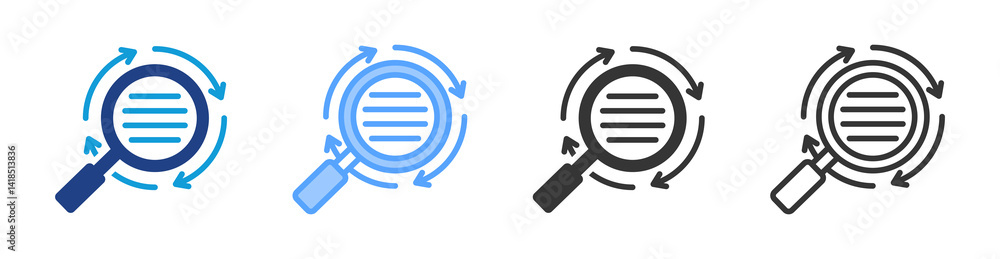 Poster Process Control icon set multiple style collection