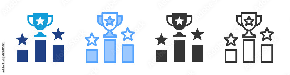 Poster Competitiveness icon set multiple style collection