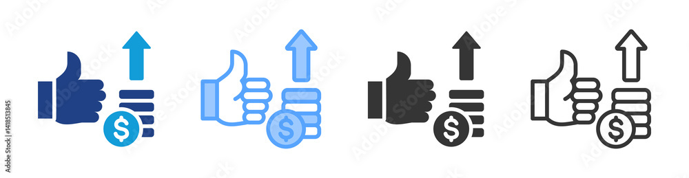 Poster advantages icon set multiple style collection