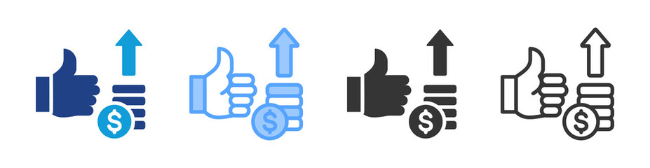 Advantages icon set multiple style collection