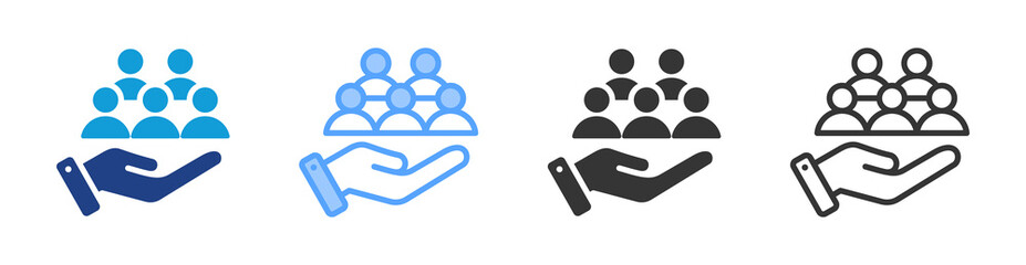  Employed icon set multiple style collection