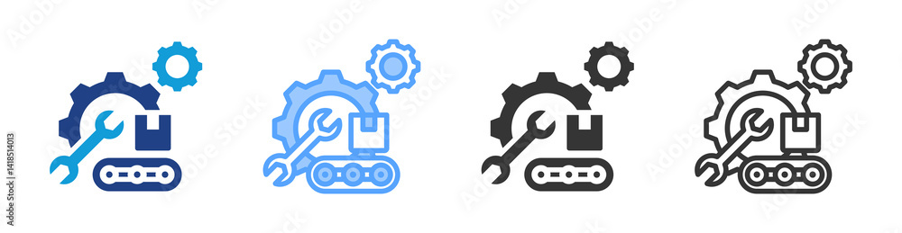 Poster Production Foundation icon set multiple style collection