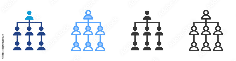 Aufkleber Organizational Structures icon set multiple style collection