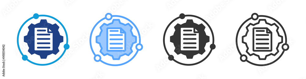 Poster Management System icon set multiple style collection