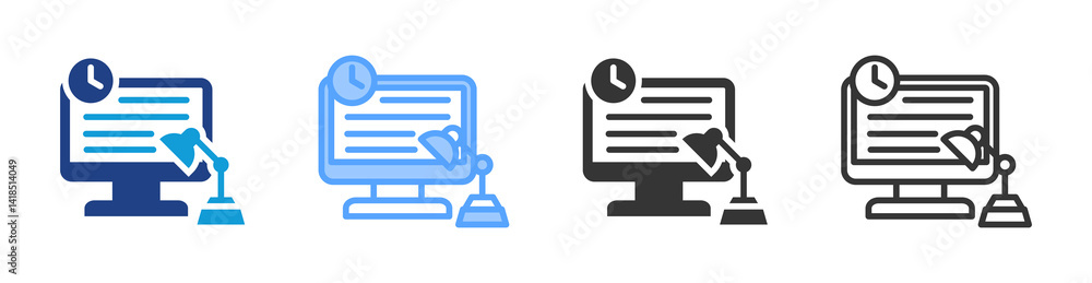 Poster Work Arrangements icon set multiple style collection