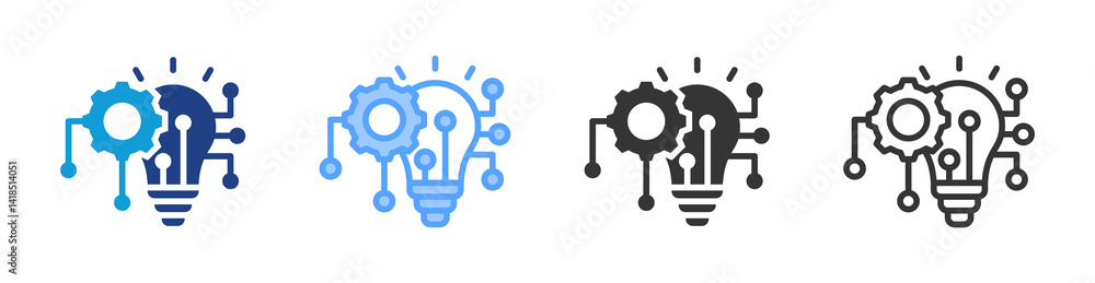 Poster innovation icon set multiple style collection