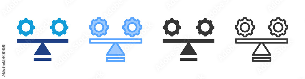 Aufkleber stability icon set multiple style collection
