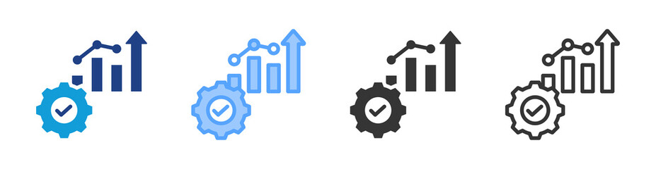 Productivity Growth icon set multiple style collection