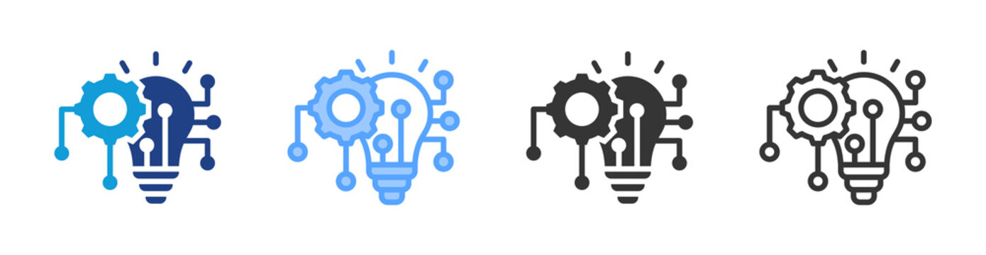 Innovation icon set multiple style collection