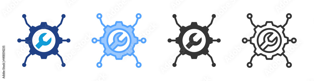 Aufkleber Engineering icon set multiple style collection