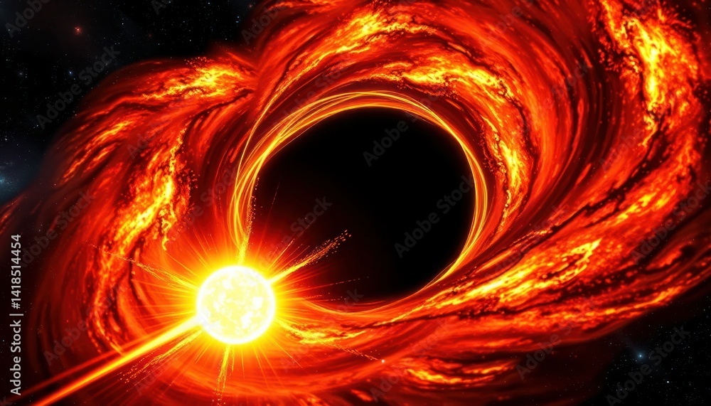 Poster celestial accretion disk surrounding a supermassive object