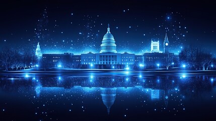 Obraz premium Illuminated Capitol Building at Night