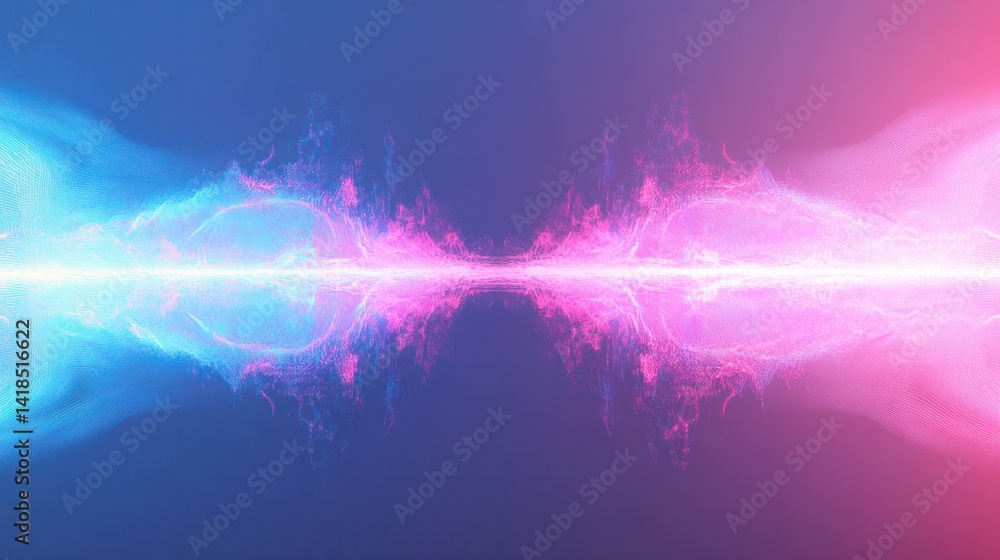 Poster vibrant abstract colorful light waves creating dynamic energy flow