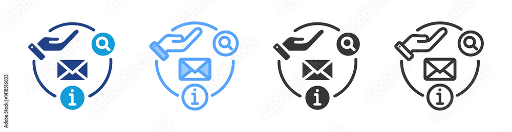 Aufkleber Rfi icon set multiple style collection