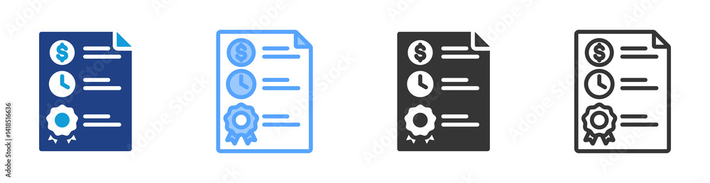 Poster Rfq icon set multiple style collection