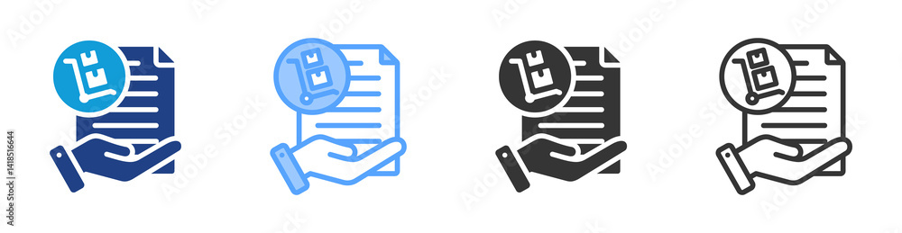 Poster Rfp icon set multiple style collection