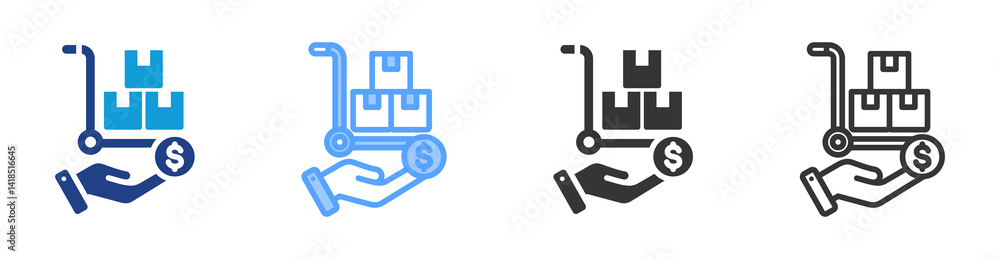 Poster offering icon set multiple style collection