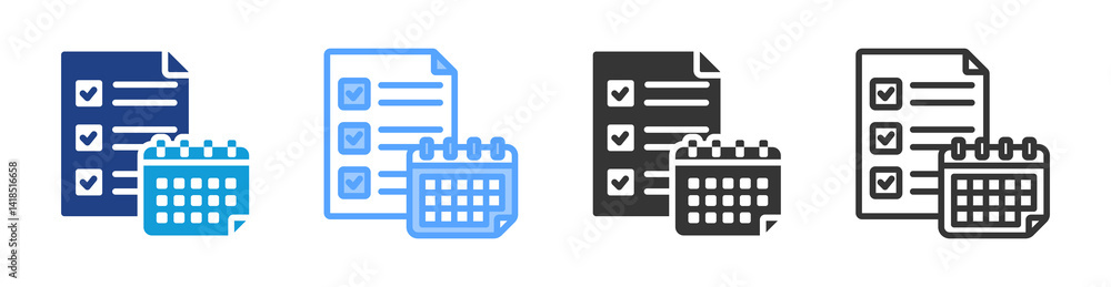Poster blanket order icon set multiple style collection