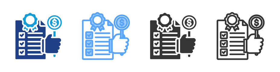 Bid Bonds icon set multiple style collection