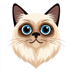Obraz premium Close-up illustration of a cat's face with blue eyes and beige fur