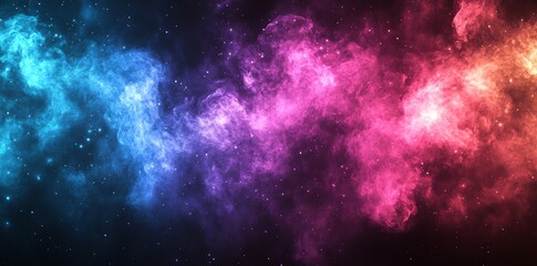 Fototapeta premium Vibrant pink and blue nebula swirls across a dark starry sky creating a dreamy cosmic landscape Perfect for science fiction or fantasy designs