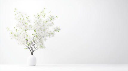 White blossoms in minimalist vase
