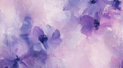 Abstract Floral Painting with Lavender and Purple Hues Artistic Design