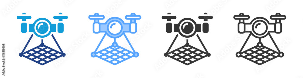 Poster  Photogrammetry icon set multiple style collection