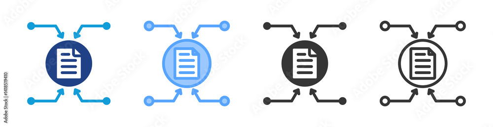 Poster Collection Information icon set multiple style collection